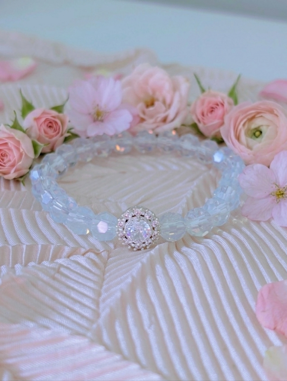 Opalite Bracelet With Cubic Zirconia Accent
